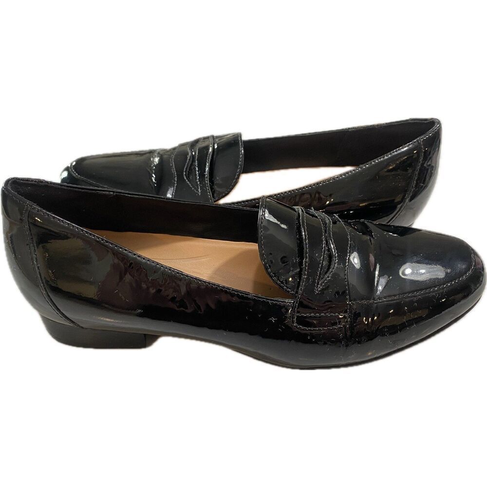 Unstructured by Clarks UN Blush Go Women's Loafers Black Patent Leather US 10 EU